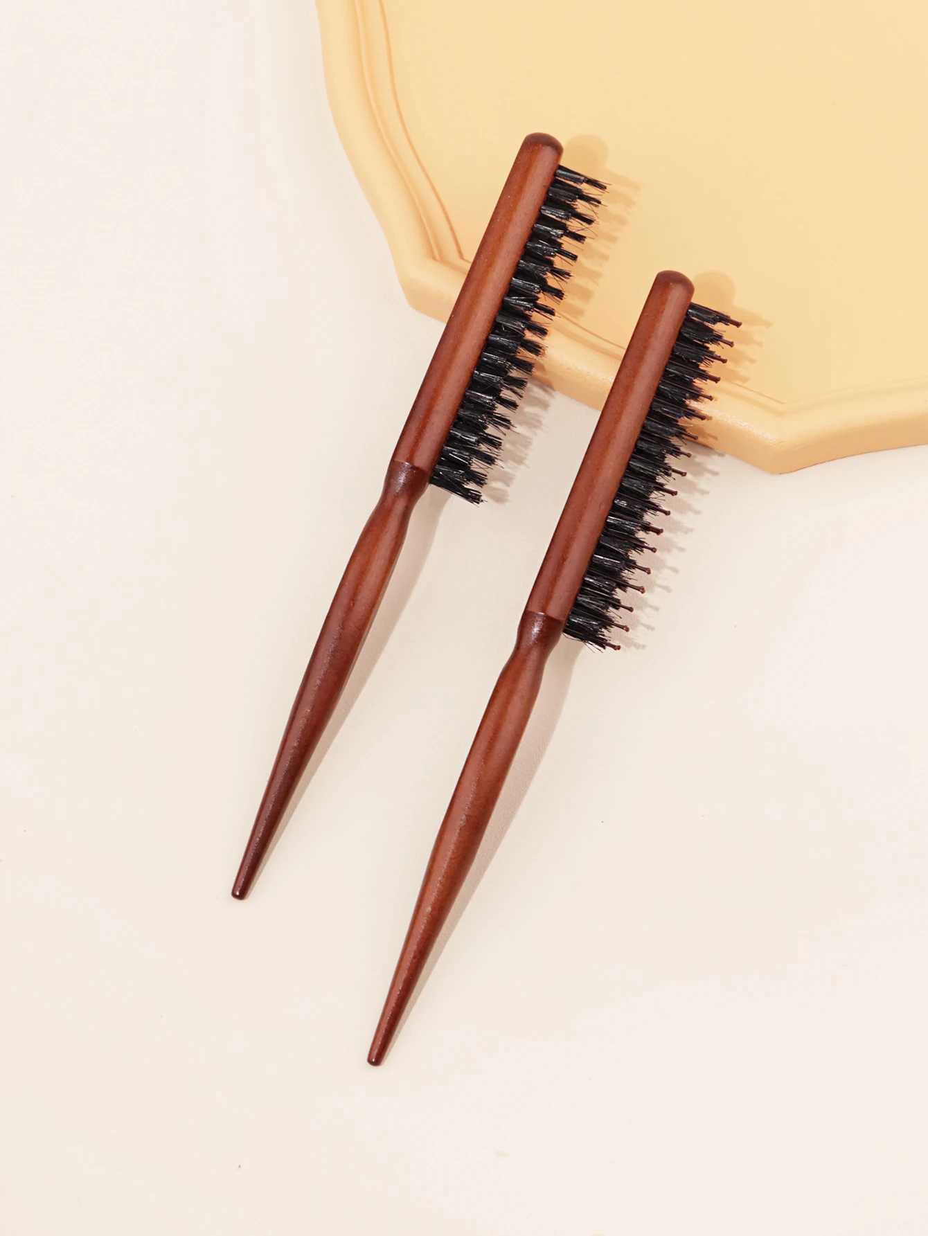 A wooden mouse tail comb tear comb used for hair segments for edge control back combing smoothing and relaxation W241112