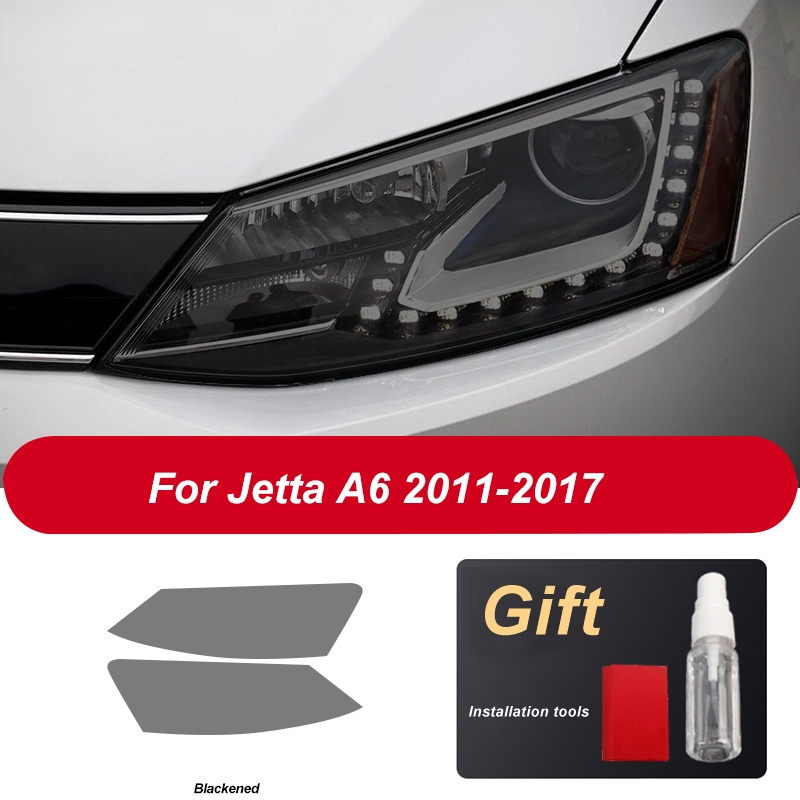 2-piece transparent black TPU car headlights protective film sticker for Jetta VW 6 A6 7 A7 accessories decorate