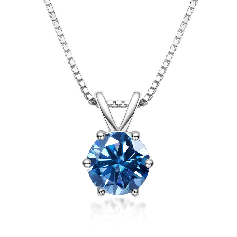 JoyceJelly Real 1ct Moissanite Pendant Necklaces Trendy Sterling Sier Clavicle Chain Female Sparkling Wedding Jewelry Gift ce431