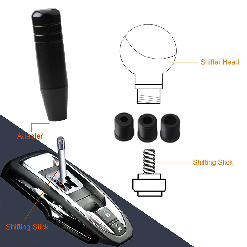 Universal Auto cm Length Manual Car Gear Shift Knob Aluminum Racing With Adapters 5