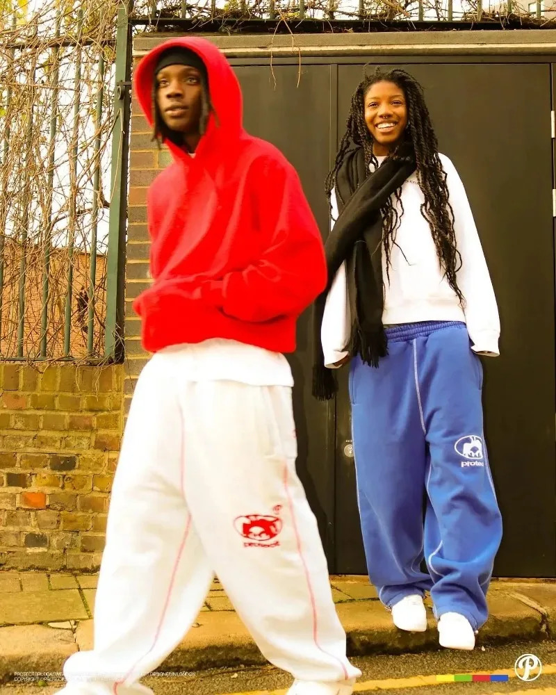 Gothic retro letter embroidery mens Y2k American high waisted sports pants loose casual wide leg pants womens 241111