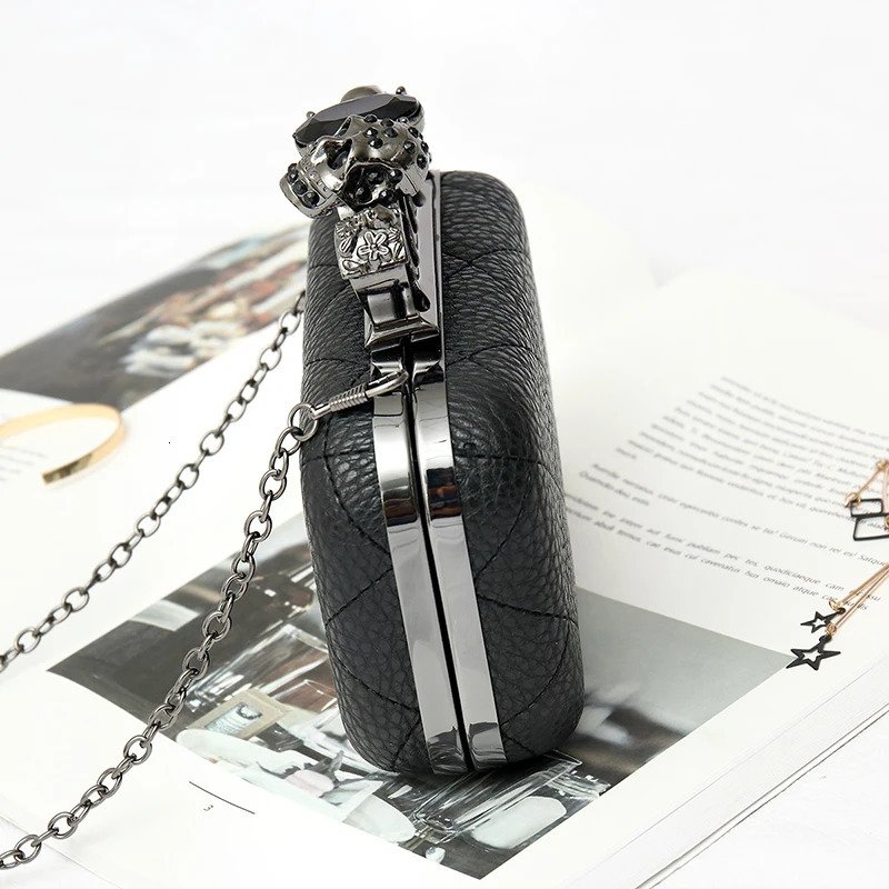 Promotion Sale Korean Fashion y Chain Diamond Lattice Dinner Clutch evening Bag Leather Womens Crossbody Shoulder 241111