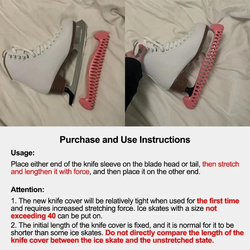 S-XL Ice Skateboard Shape Skateboard Blade Cover Ice Hockey Skateboard Adjustable Protection Anti Perforation Scalable Blade Cover 241112