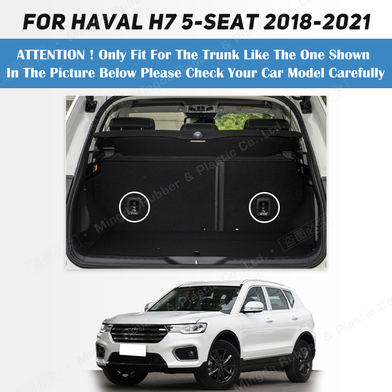 Auto Full Coverage Trunk Mat For HAVAL H7 5-Seat 2016-2021 20 19 Car Boot Cover Pad Cargo Liner Interior Protector Accessories 4c076