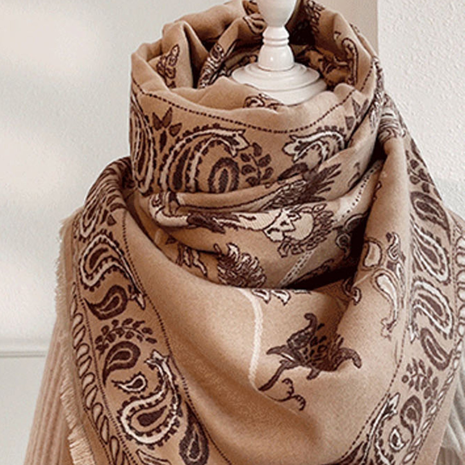 2023 New Women Elegant Print Scarf Winter Pashmina Shawls Cashmere Wraps Lady Warm Scarves Comfortable Long Scarf cbbbe 5 c8734