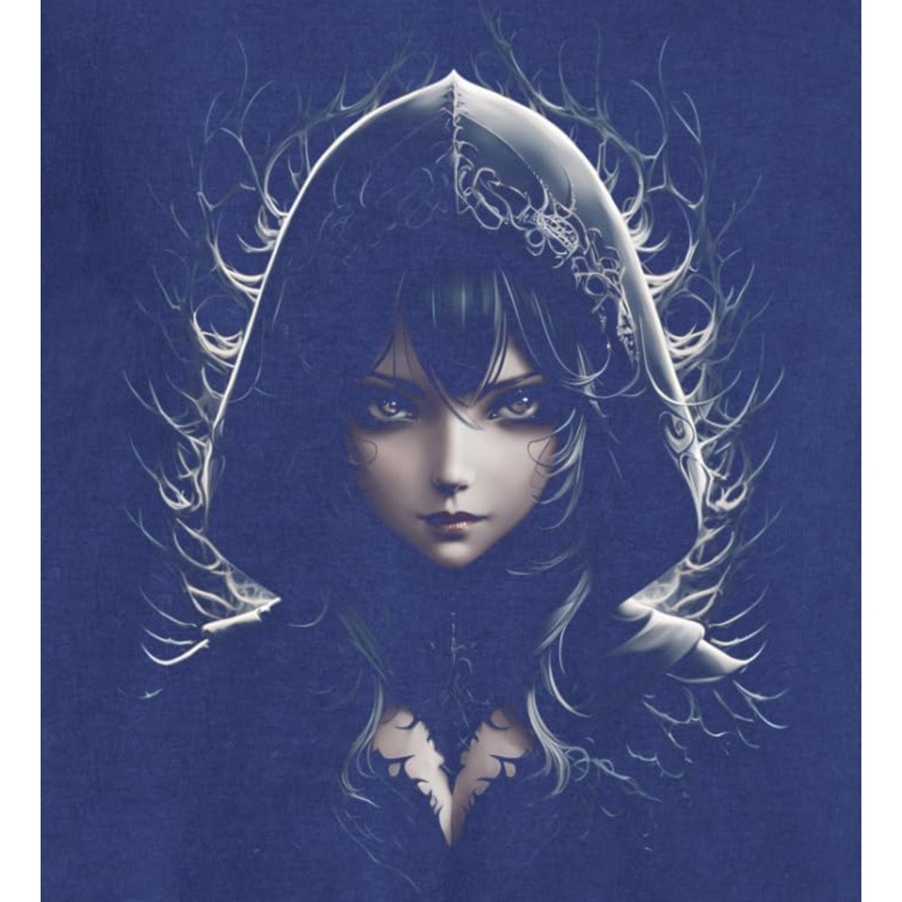 Long Sleeve Shirts for Men sweatshirt Fantasy Mystical Character with Hood Enigmatic Art Graphic Sweatshirt T shirt Tee Streetwear Casual tops clothes