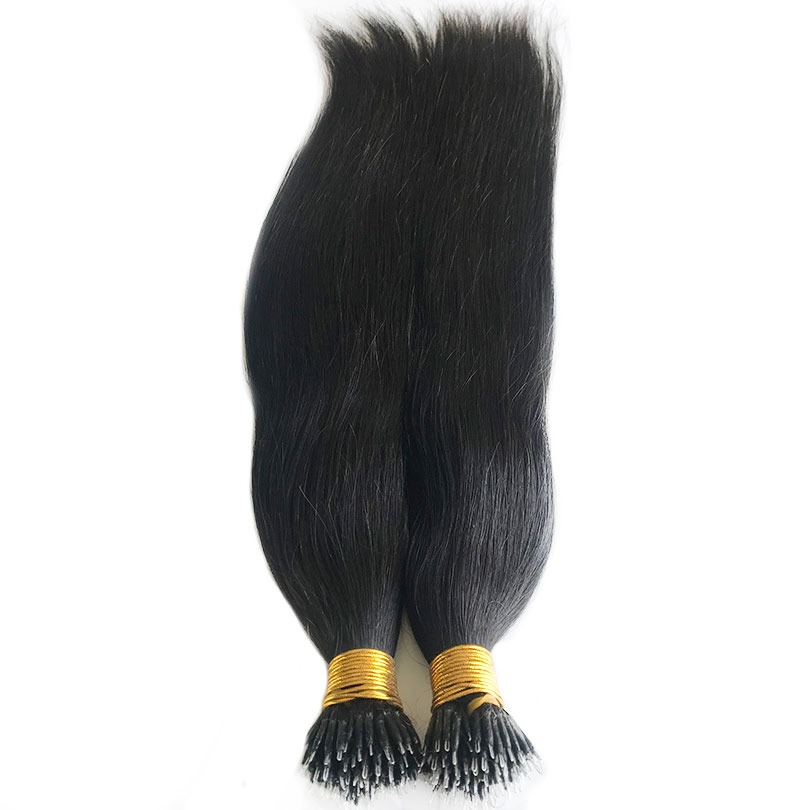 Straight Natural Nano Ring Human Hair Extensions 100 Strands Per Pack 8-30inch Brazilian Remy Hairs For Women dcaec 5 52a47