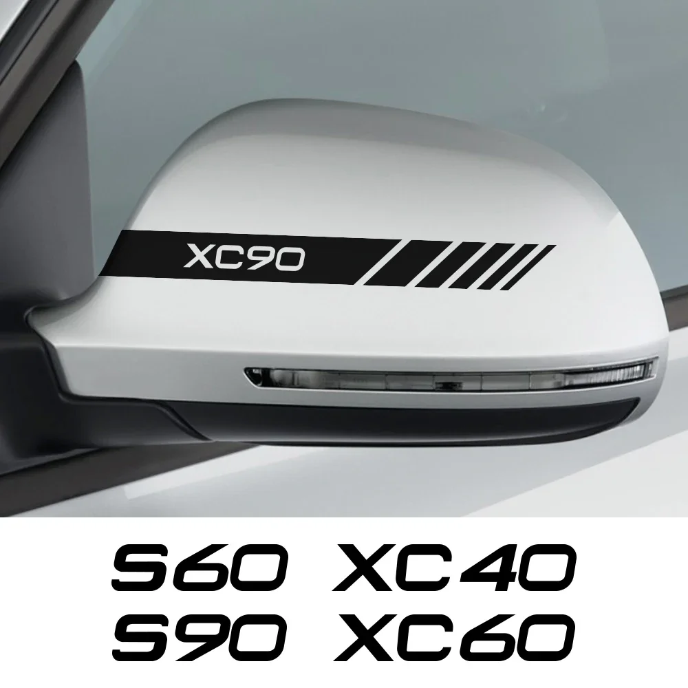 Car Rearview Mirror Cover Stickers Auto Vinyl Decal AccessoriesFor Voo AWD S40 S60 S90 T6 V40 V50 V60 V90 XC40 XC60 XC90