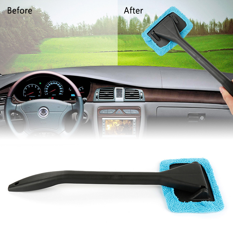 Auto Car Window Cleaner Brush Kit Windshield Cleaning Wash Tool Inside Interior Auto Glass Wiper Long Handle Car Accessories