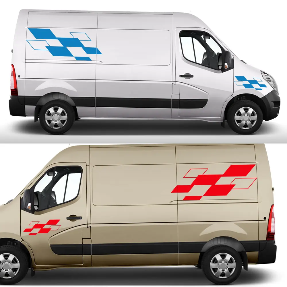 Van Body Side Stickers For Renault Master Nissan NV400 Opel Vauxhall Movano Car Camper Graphics Decals Auto Tuning Accessories