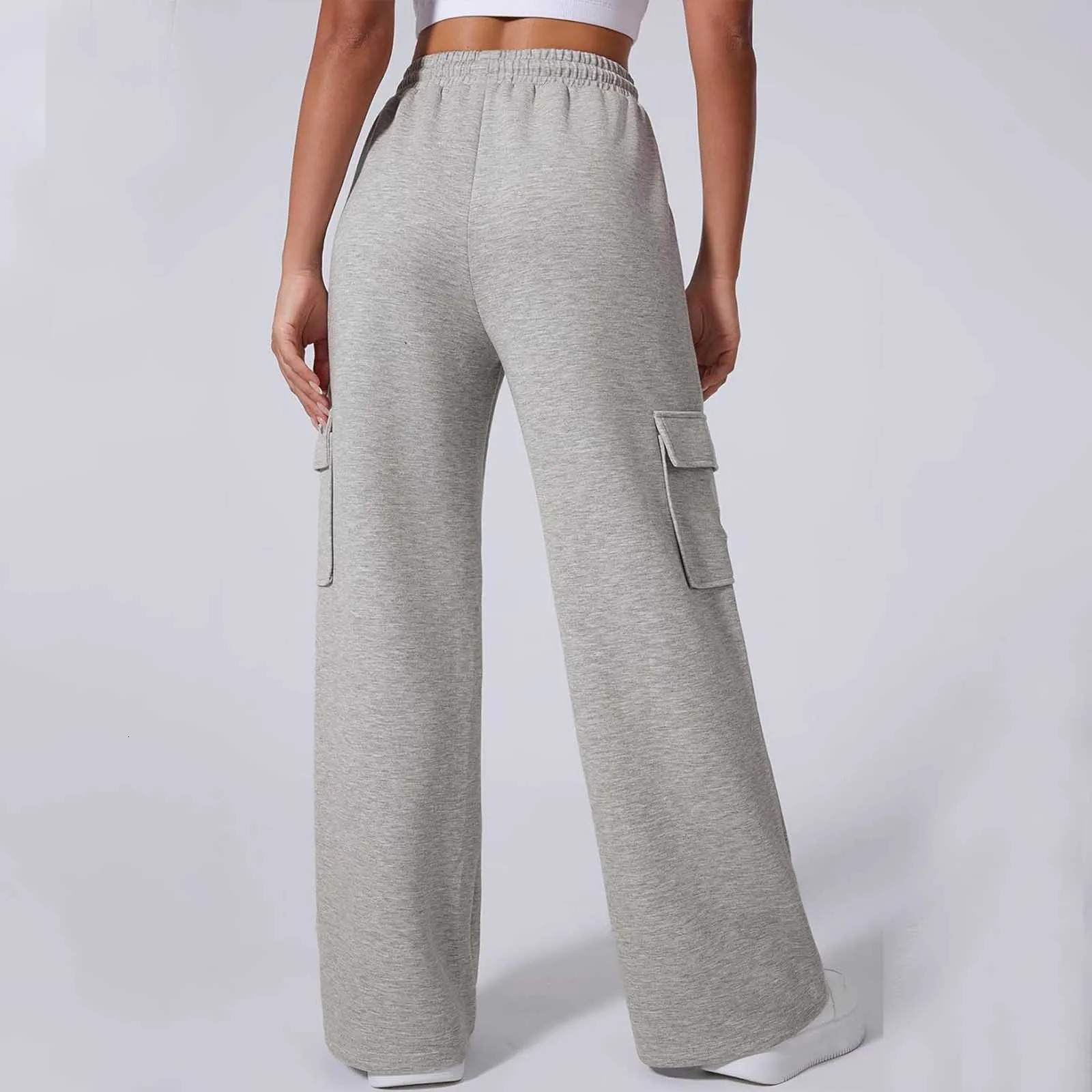 Women Wide Leg Sports Cargo Pants High Waisted With Pockets Casual And Relaxed Utility Straight Leg Trousers Joggers Sweatpants 241112