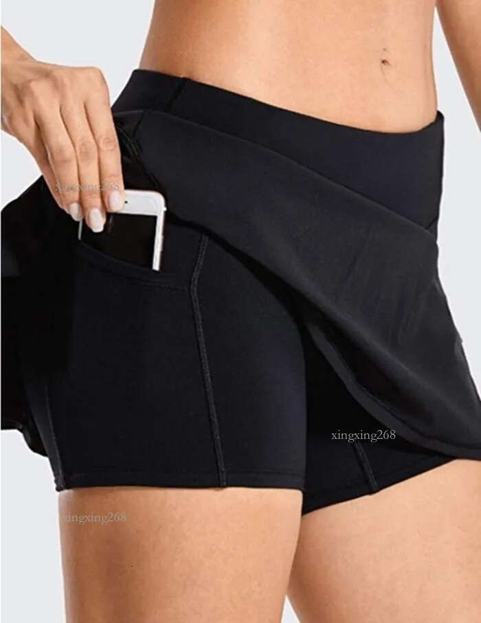 Women Anti Exposure Fitness Short Plus Size 5XL Skirt Sport Athletic Skirted Run Shorts Solid Color Pleated Tennis Golf Skirts