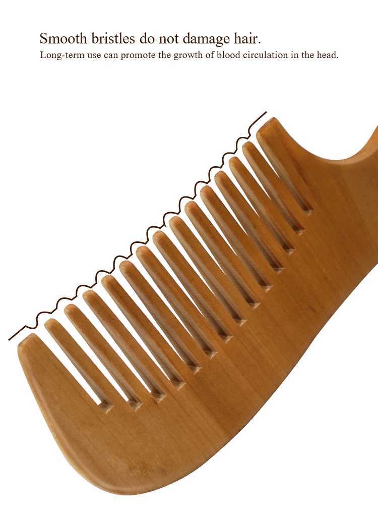 Natural peach wood comb anti-static wide tooth hair comb hair massage hair care comb hair stripping portable W241112