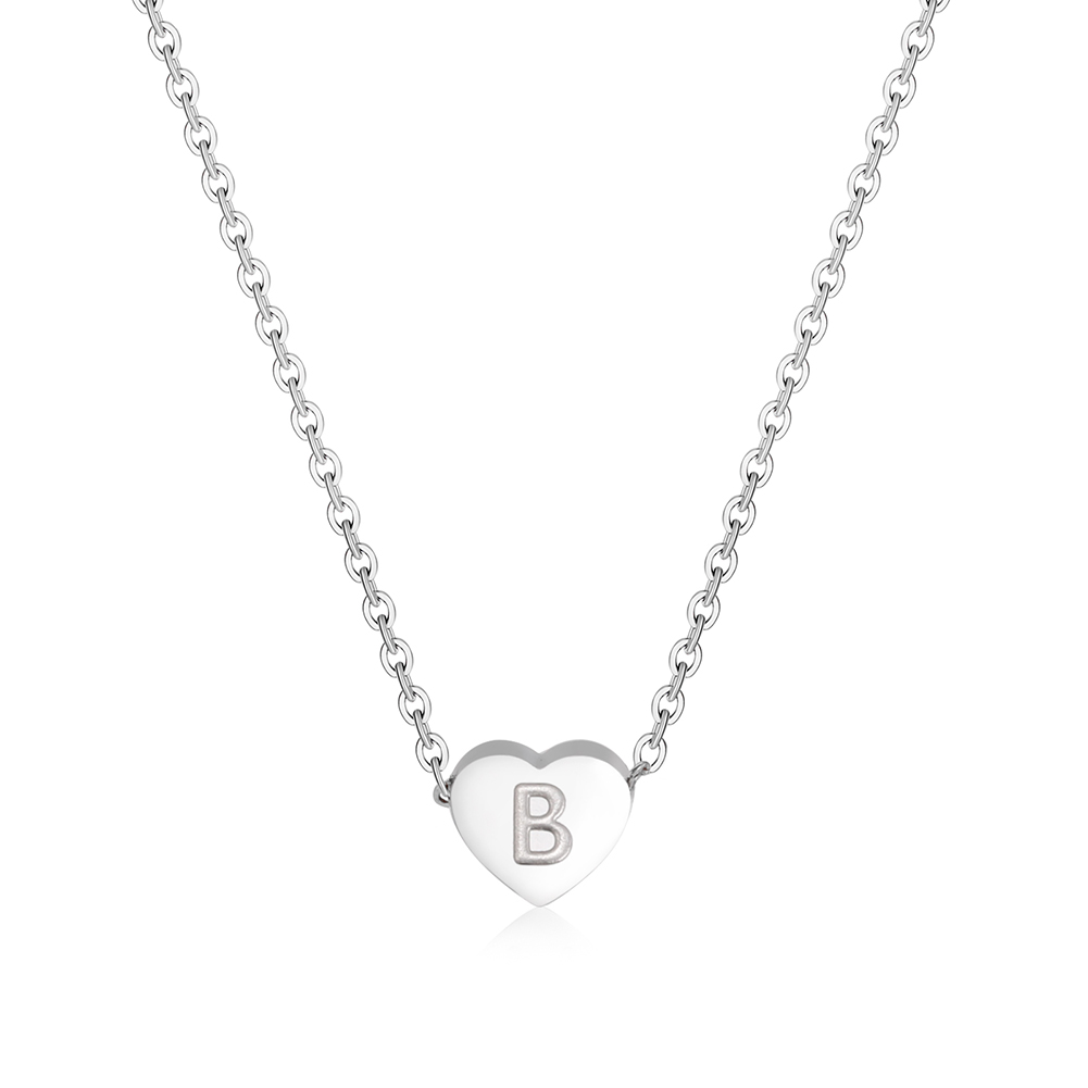 Amaxer Heart-shaped Alphabet Necklace A To Z 26 Letters Initial Necklaces For Women Pendant Gifts Jewelry f733d