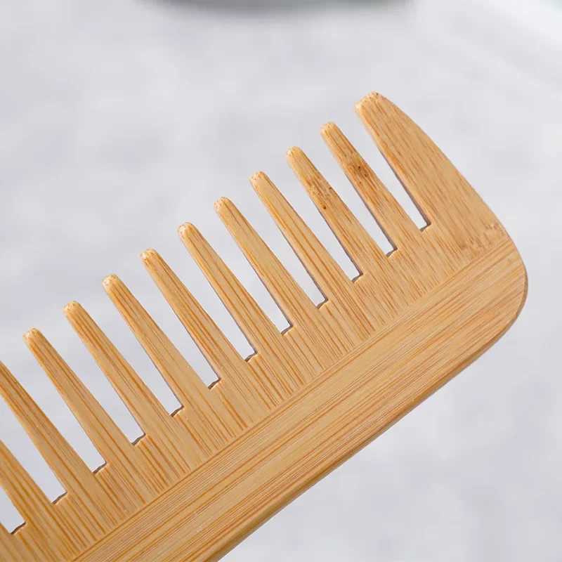 Bamboo wide tooth comb hair brush corner comb anti-static curly hair suitable for women men smooth massage and home salon use W241112