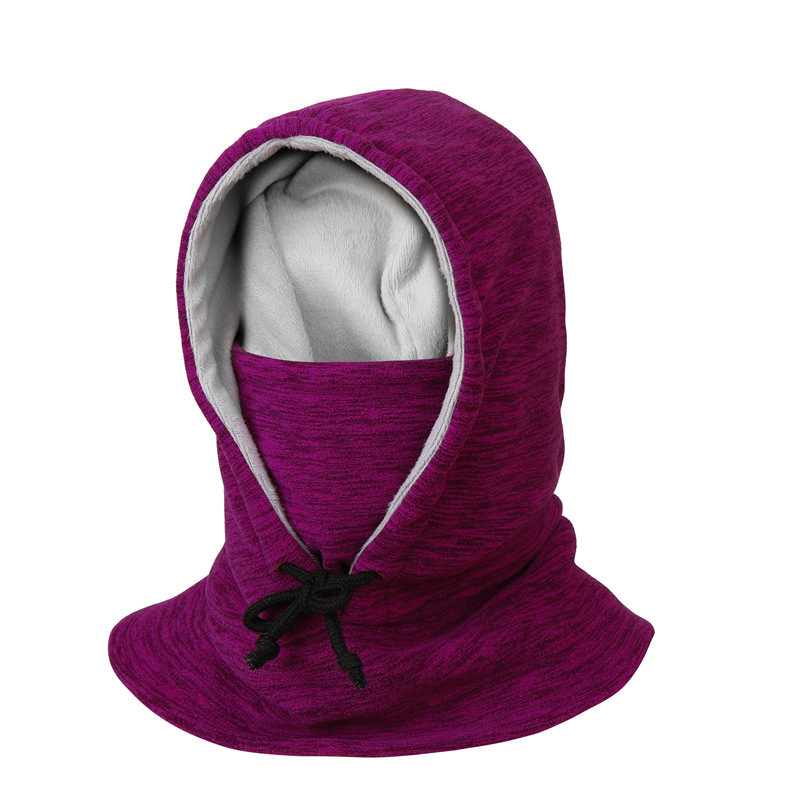 Winter Men Women Cold Cycling Hooded Drawstring Head Covering Face Scarf Warm Padded Balaclava Cap Free Shipping