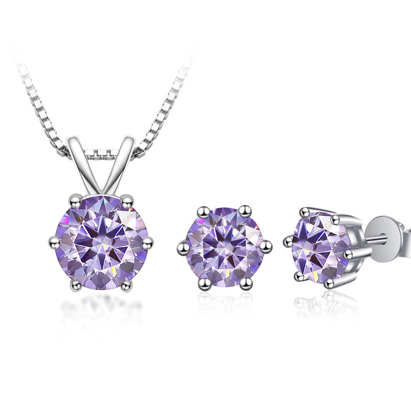 JoyceJelly 3CT Moissanite Jewelry Set with GRA Sterling Sier Necklace Earrings Wedding Fine Jewerly Pass Dis Tester fc419