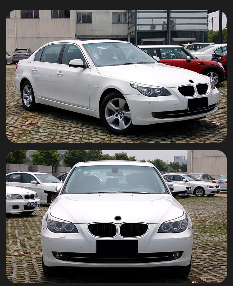 Auto Parts For BMW E60 2003-2010 5 Series 520i LED Auto Headlight Assembly Upgrade Angel Eyes Design Bicofal Lens