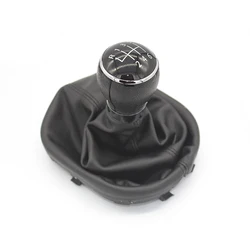5 6 Speed Gear Shift Knob Boot Cover for VW Tuoran CADDY II 2 2004-2009 TOURAN 2003 -2010