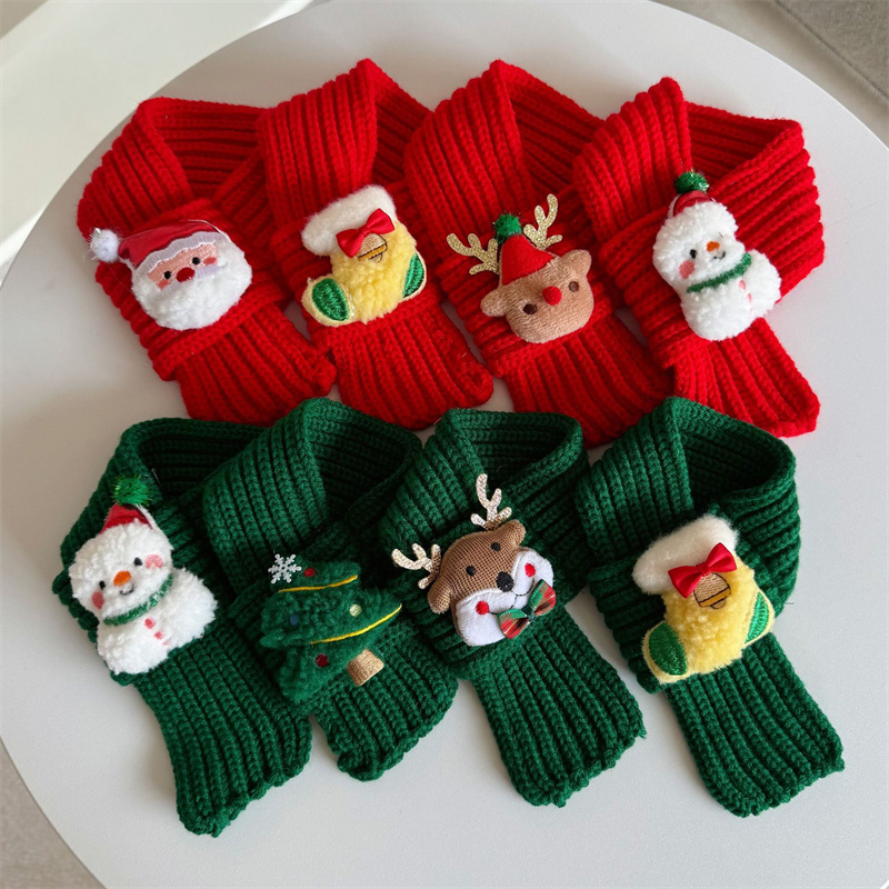 Pets Santa Scarf Christmas Scarf for Cats Pets Christmas Costume for Cat Rabbit Puppy Doll