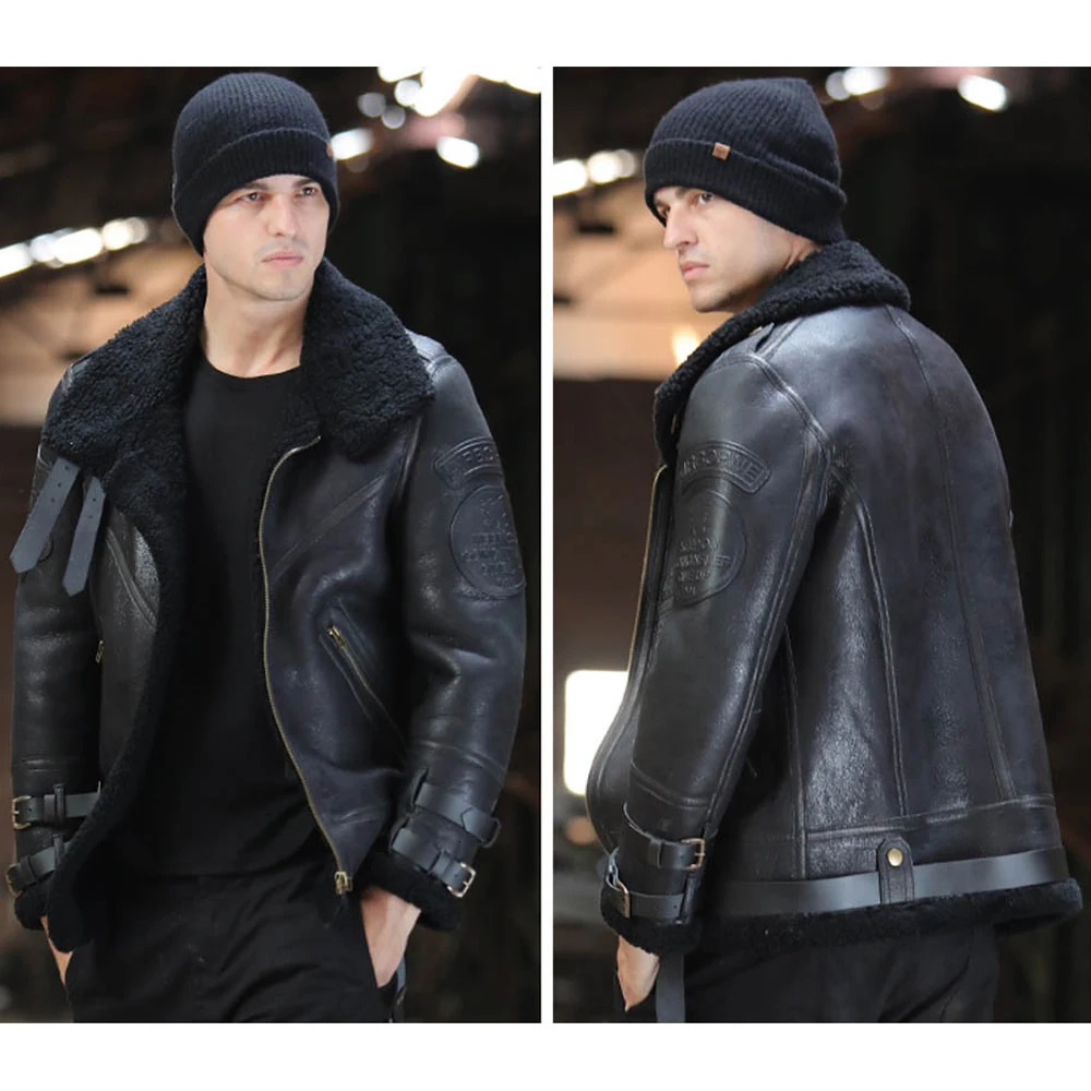 Fashion 100% Quality Real Sheepskin Fur Men Coat Genuine Full Pelt Sheep Shearling Male Winter Jacket Brown Men Fur Outwear 241111