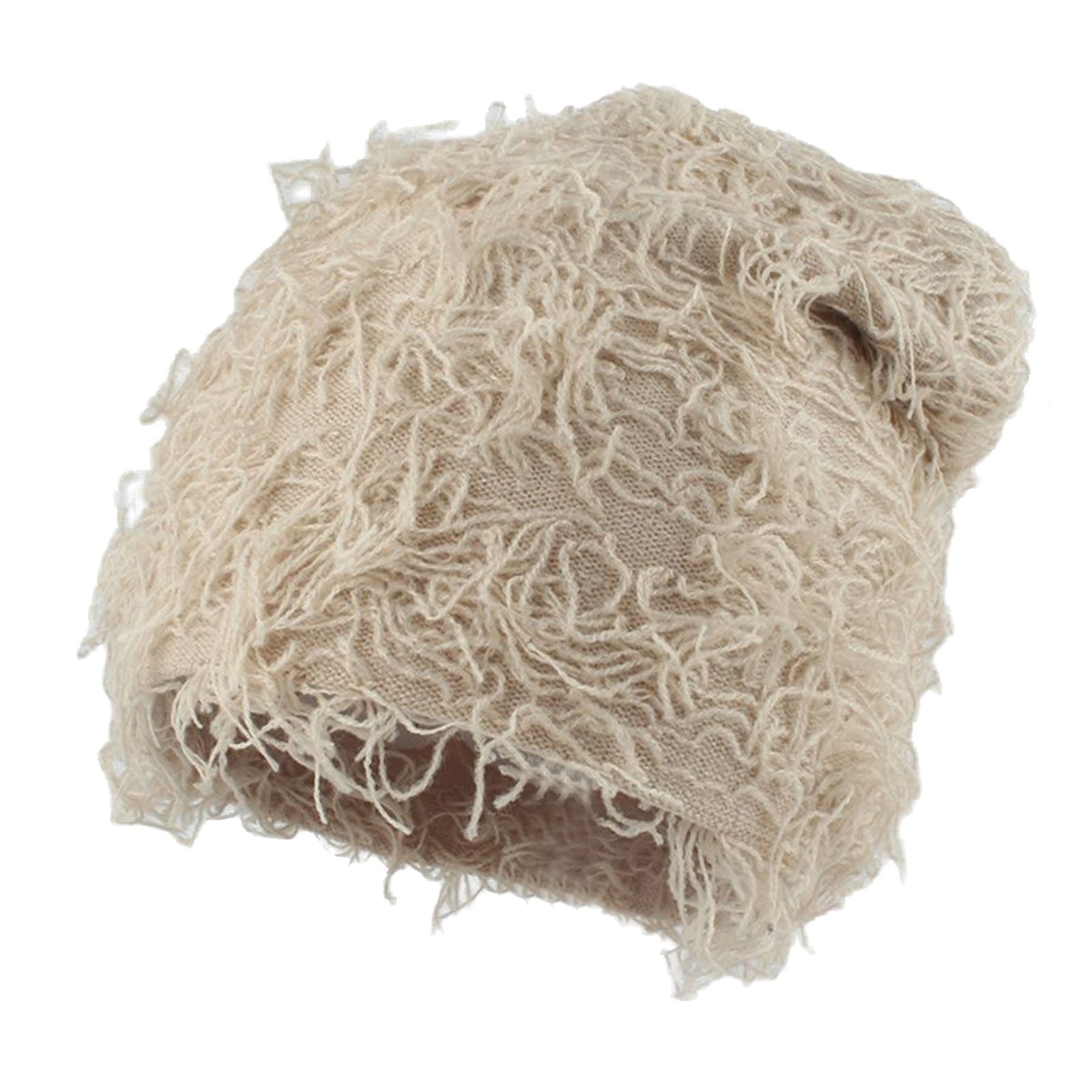 Beanies Hat for Men Outdoor Camouflage Fleece Fuzzy Balaclava Distressed Knitted Full Face Ski Mask