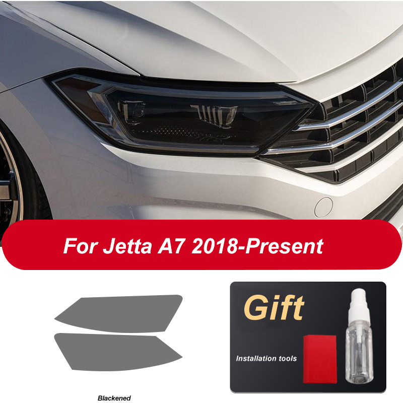 2-piece transparent black TPU car headlights protective film sticker for Jetta VW 6 A6 7 A7 accessories decorate