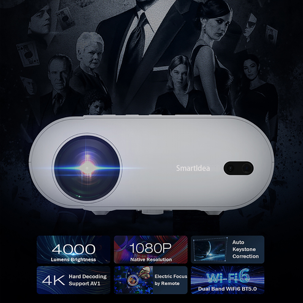 Smartldea Full Hd 1080P Home Theater Video Projector Smart Android 11.0 wifi 6 Mobile Phone Projecteur 4K Mini LCD LED Proyector