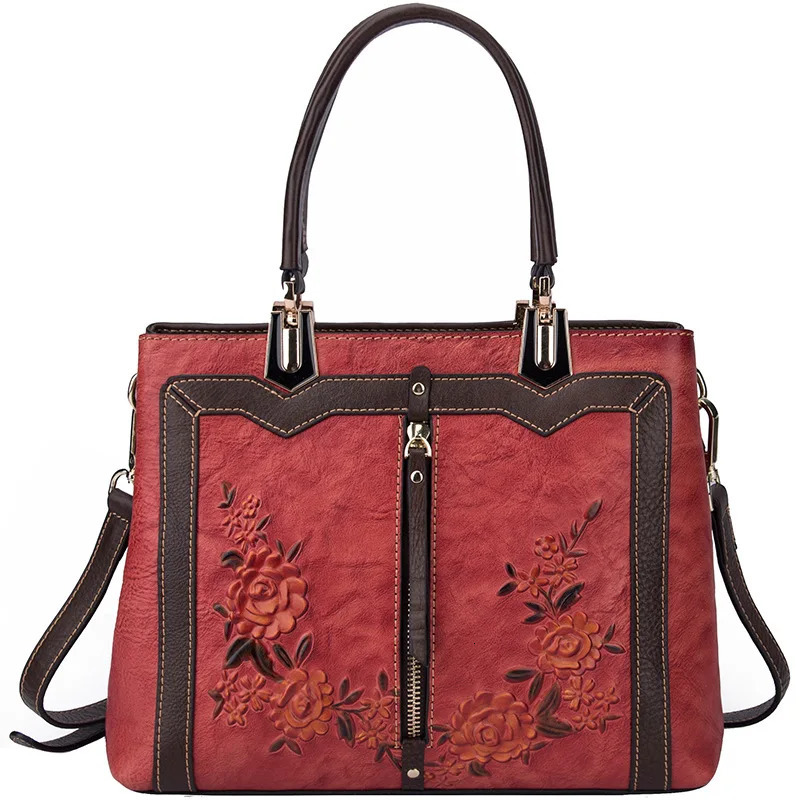 MOTAORA Womens Bag Retro Genuine Leather y Handbags For Women Handmade Crossbody Large Capacity Bags Female 241111