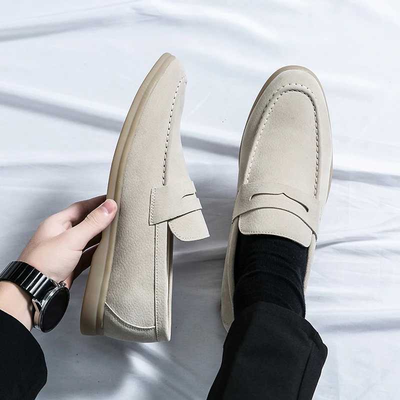 Men's Suede Penny Loafers - Slip On Comfort hot Driving Shoes, Leather Casual Flats for Walking