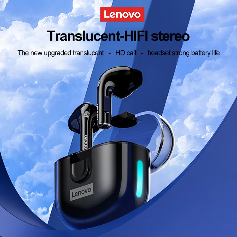 Lenovo LP12 Wireless Bluetooth Headphones with Dual Mics ENC Noise Reduction TWS Bluetooth 5.1 Earphones Touch Control Earbuds