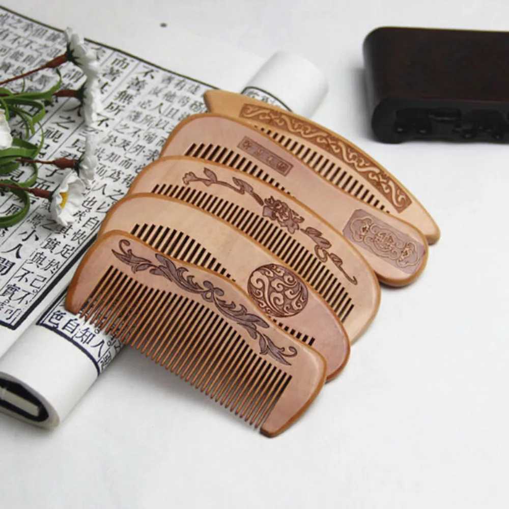 Home>Products>Natural Peach Wood Combs>Narrow Toothed Wood Combs>Non Static Comb Head Massage and Hair Care Tools W241112