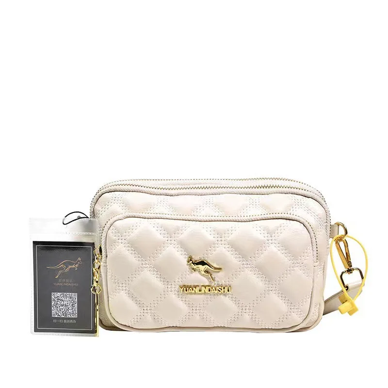 2023 Small Lingge Women's Bag New Trend Ins Small Fragrant Style Shoulder Bag Niche Handbag Three-layer Casual Crossbody Bag