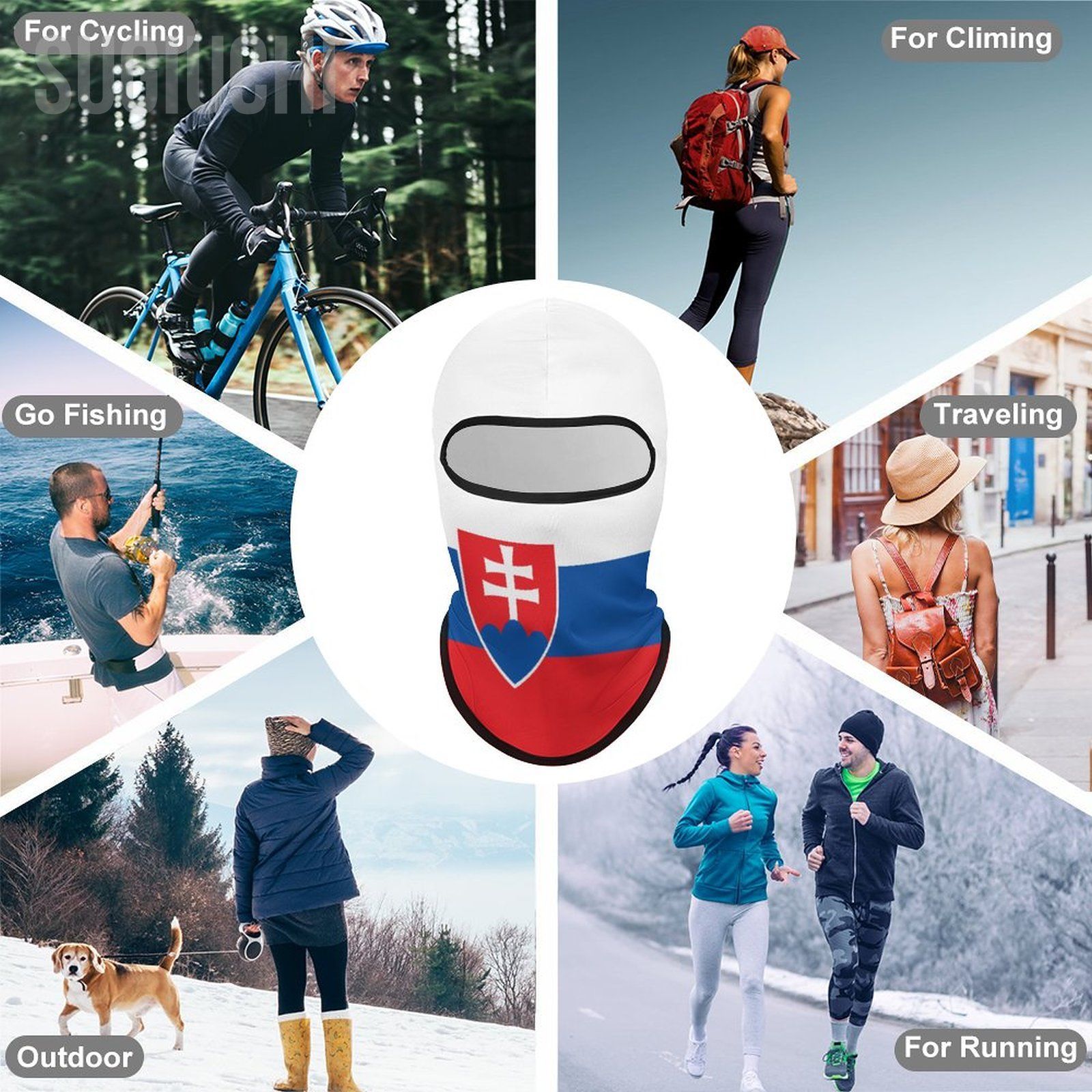 Slovakia Flag Outdoor Cool Sunscreen Motorcycle Face Moto Biker Wind Cap Mask Stopper Windproof Bicycle Cycling Headgear