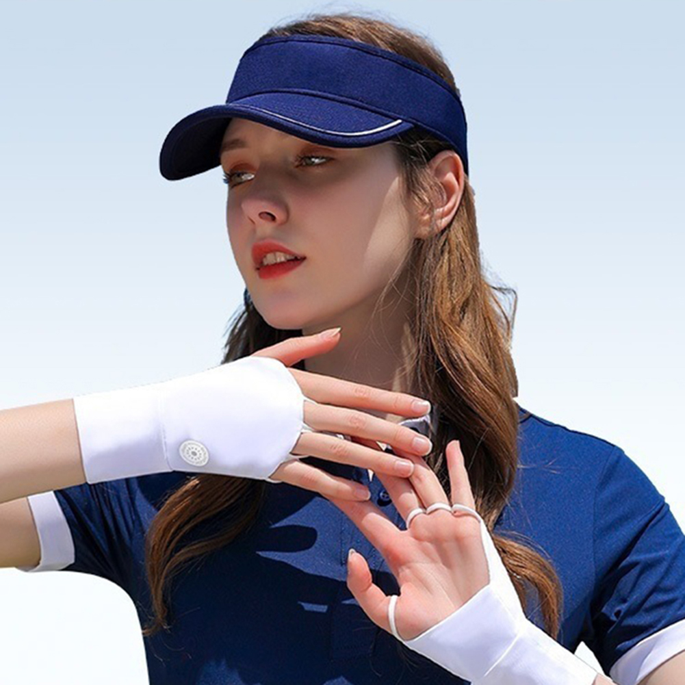 Women Open Fingered Gloves Cool Breathable Sun UV Protector Golf Glove Hollow Palm Elastic for Outdoor Practice