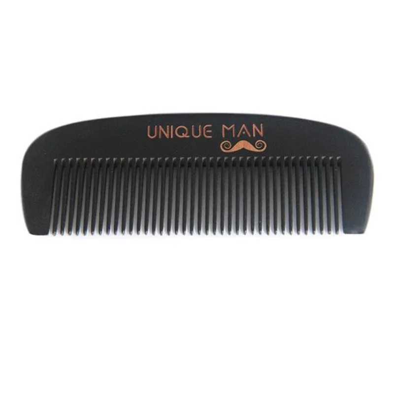 Black hair beard comb anti-static mens wooden comb wet curly thick wavy straight hair beard hair removal comb W241112