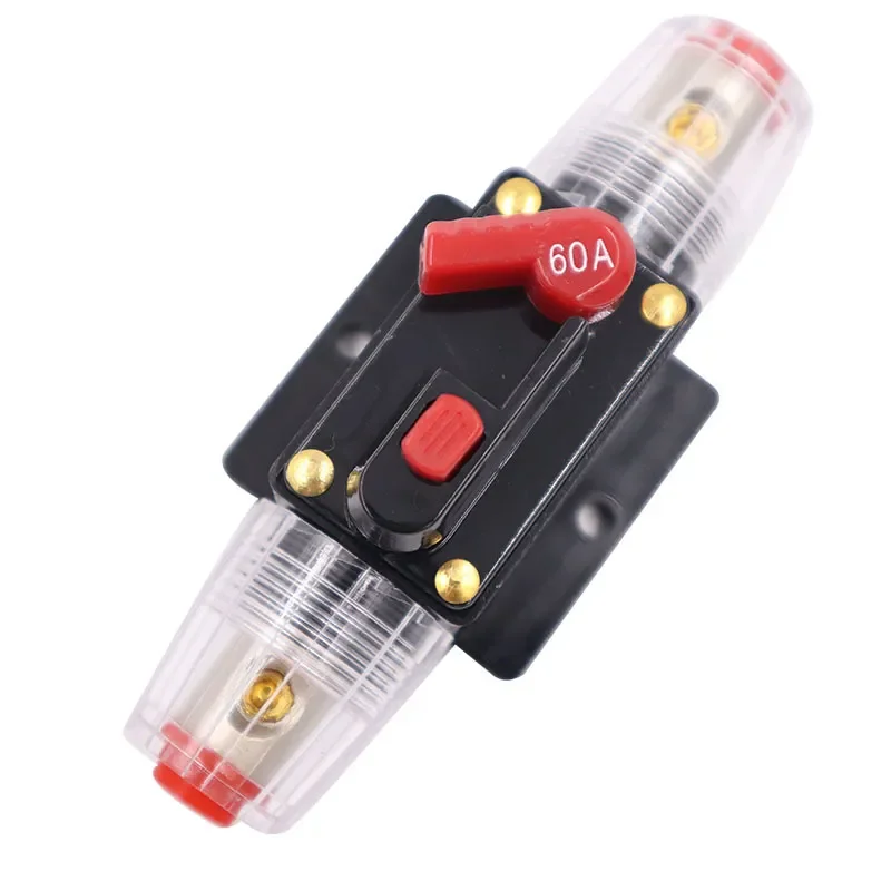 12V - 48V Car Truck Circuit Breaker Self-recovery 20A 30A 40A 50A 60A 80A 100A 125A 150A Auto Audio Fuse Holder Power Insurance