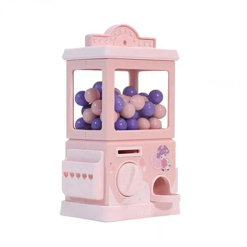 Pink Machine Figure Capsule Machine GASHAPON Party Game Toy with Card Molly Dimoo Figure Gift Party