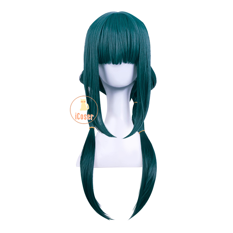 Maomao Cosplay Wig Anime The Apothecary Diaries Dark Green Long Hair Blue Bow Hairpin Kusuriya No Hitorigoto Halloween for Women