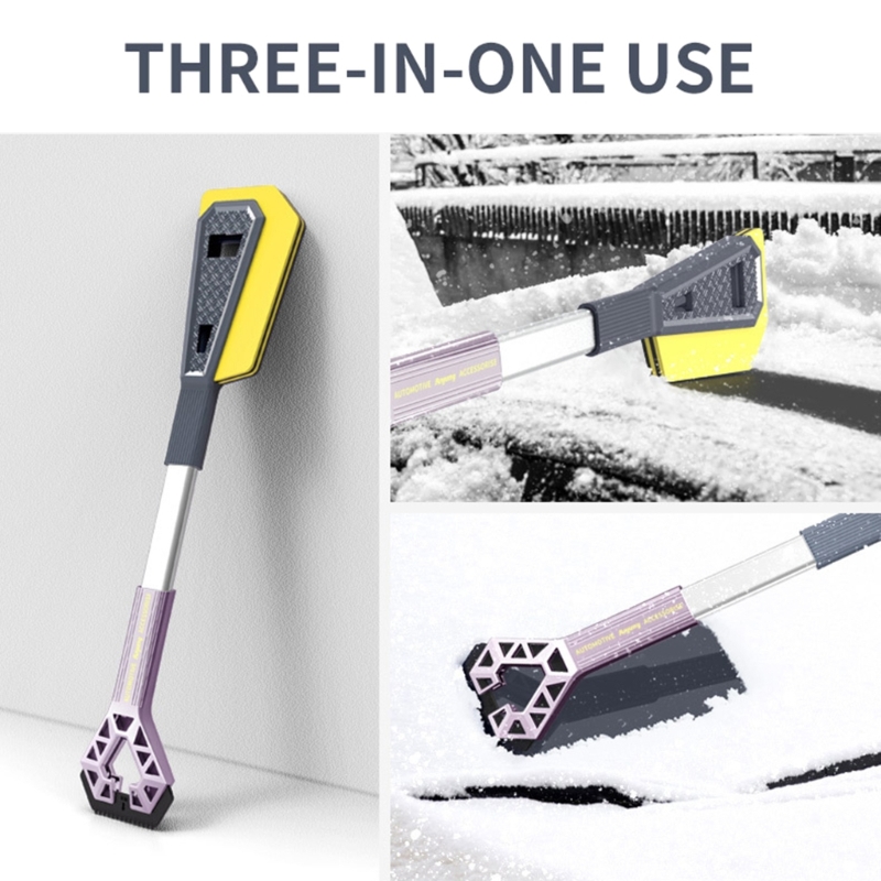 Scraper Snow Shovel Ice Detachable Long Rod Deicing Tool for Car Truck SUV smile