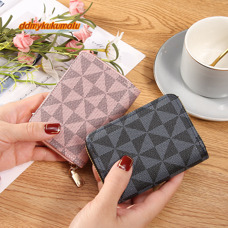 Fashionable Small Women's ID Card Cover Zero Wallet One piece Zipper Bag #4 ddmykukumalu
