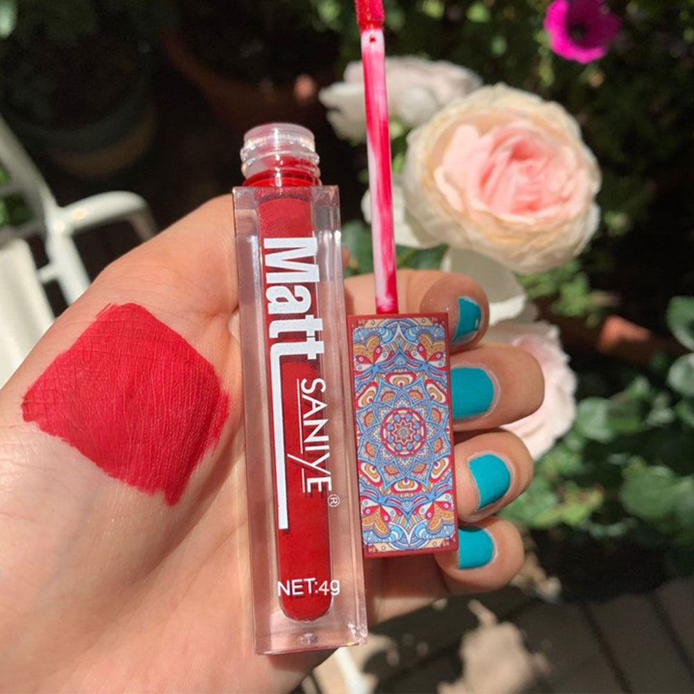 Colors Matte Nude Liquid Lipstick Dark Red Brown Long Lasting Veet Lip Gloss Waterproof Pigment Makeup Glaze Cosmetic 5