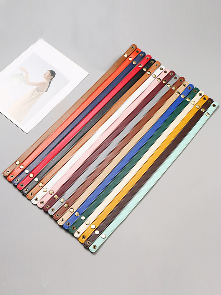 1.8*60cm PU Leather Snap Bag Strap Solid Color Short Hand Strap Women Replaceable Shoulder Bag Strap All-match Bag Accessories b6a03 5 bbcad