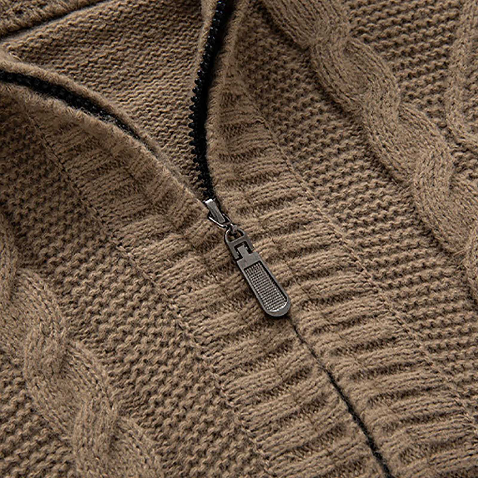 Quarter zip sweater autumn mens floral knit long sleeved sweater mens winter warm and slim fit casual turtle neck plain neck sweater W2411111