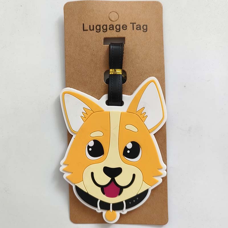 Travel Accessories New Design Corgi Dog Lage Tag Silica Gel Suitcase ID Addres Holder Baggage Boarding Portable Label