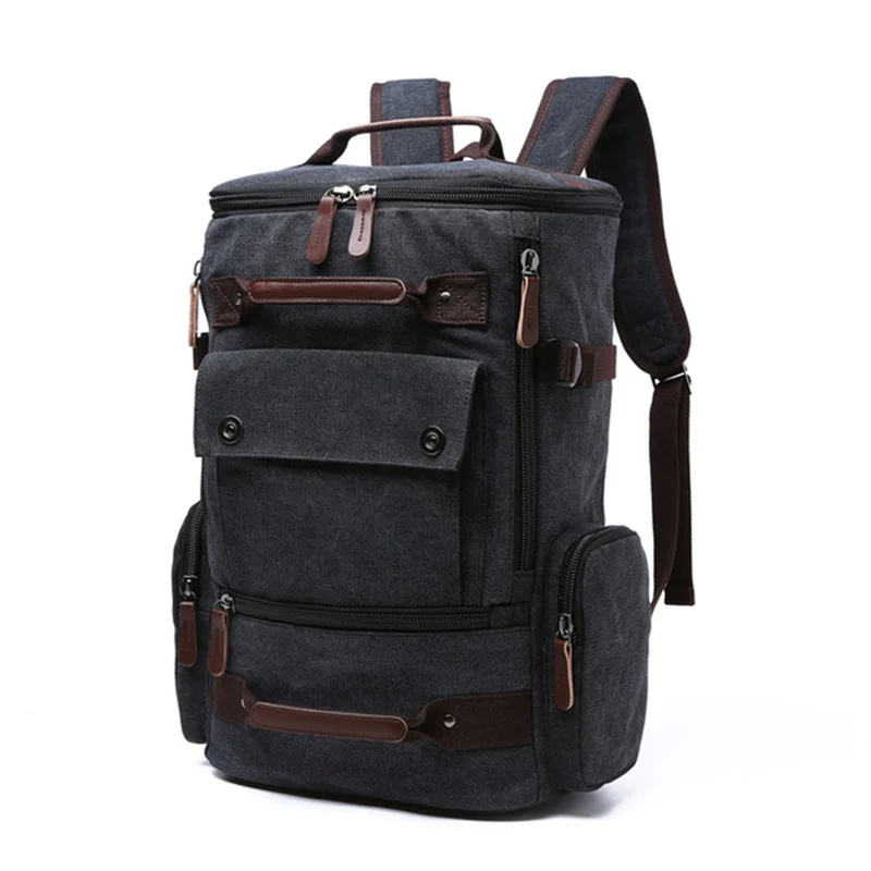 Vintage Men's Backpack Canvas School Bag Travel s Large Capacity Laptop Rucksack 5754c