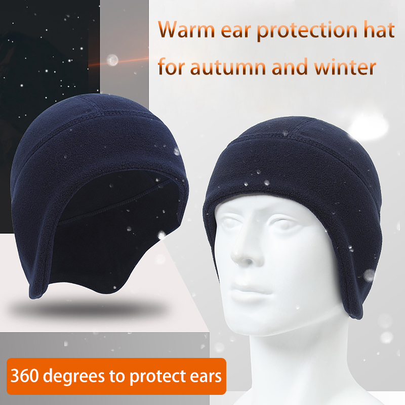 Winter Polar Fleece Skull Caps Windproof Thermal Cycling Helmet Liner Outdoor Sport Hat MTB Bicycle Raiding Motorcycle Headwear