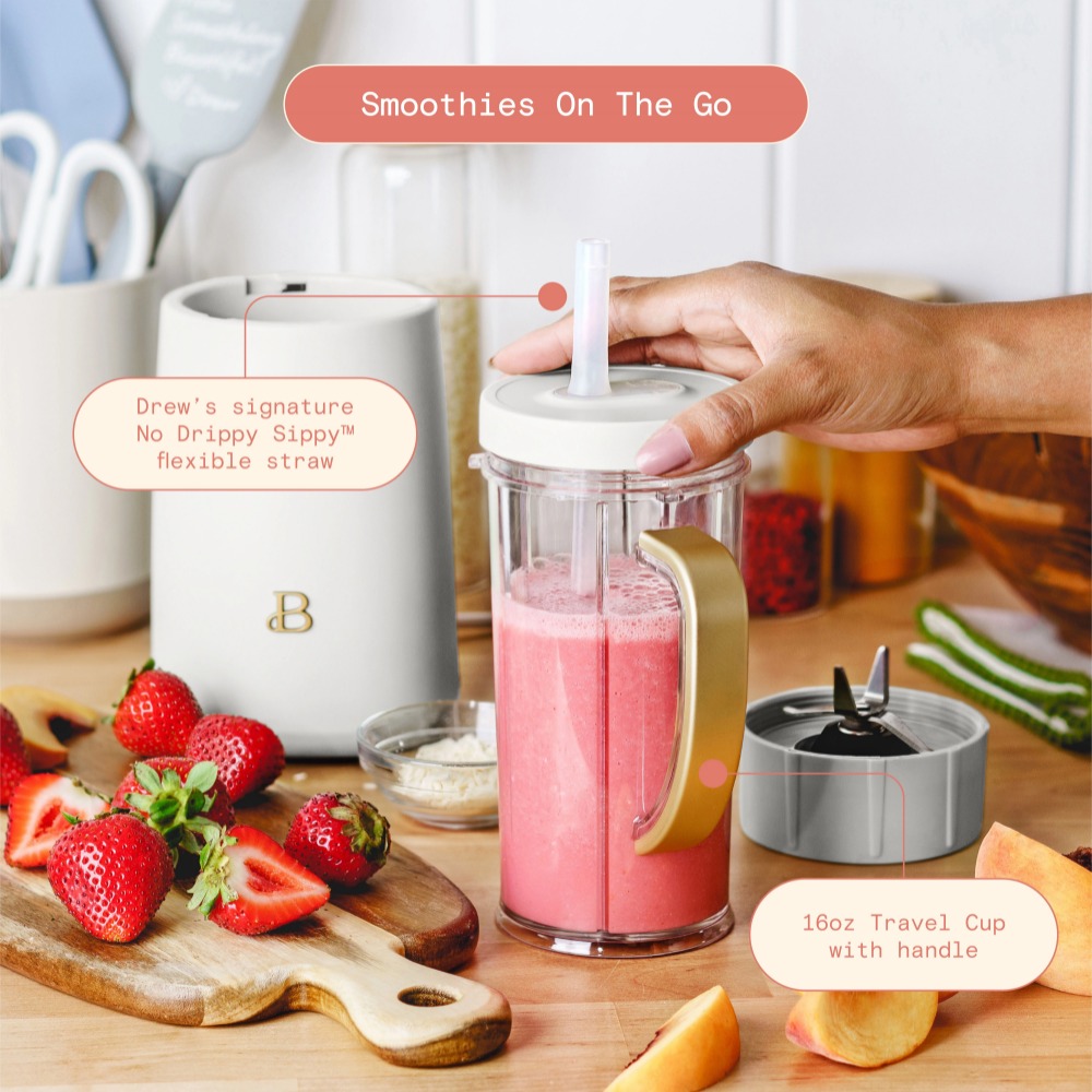 Beautiful Personal Blender, 12 Piece Set, White Icing By Drew Barrymore, Soy Milk Maker, Juicers