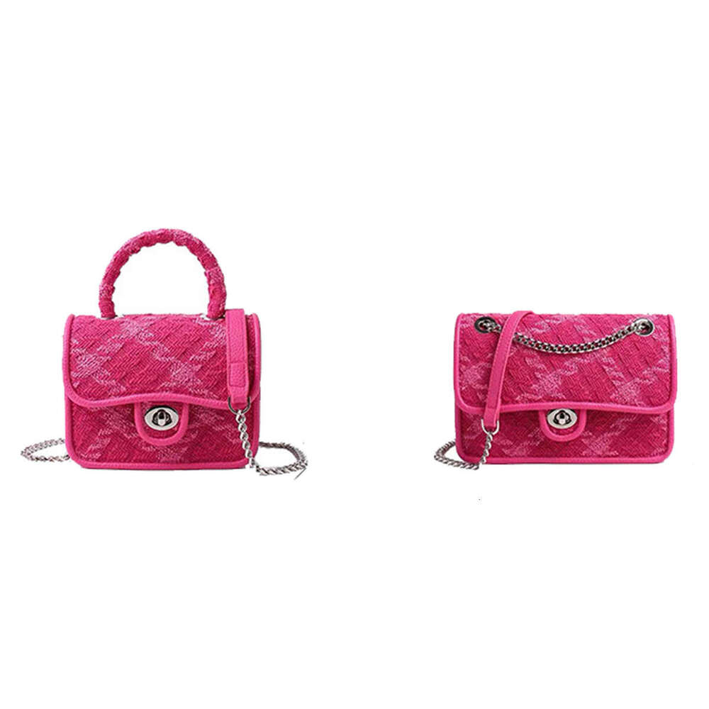 2024 women's high-grade textured buckle dia chain small square bag single shoulder crossbody handbag woman