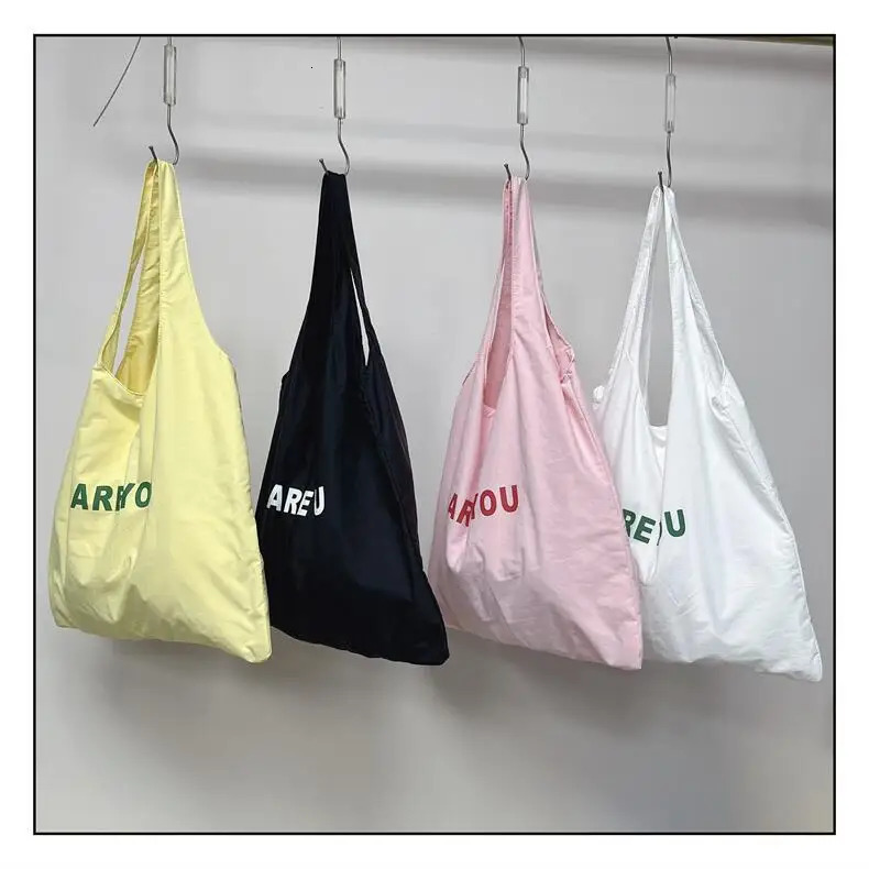Korean style womens fashion letter printed shoulder bag summer adult you are canvas large capacity underwear bag 241111
